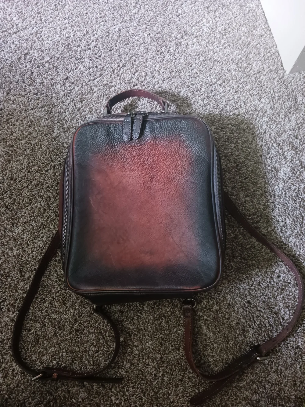 Leather Painted Distressed Backpack